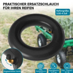 Wiltec 4x Standard Schlauch für Reifen Größe 3.00/3.50-4, bis 100 kg Traglast, mit abgewinkeltem Ventil TR87 für Schubkarren, Sackkarren und E-Scooter