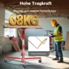 Wiltec XXL Plattenheber bis max. 68 kg, Höhe 140-350 cm, max. Breite 2,90 m, Trockenbau Montagehilfe 1-Mann-Bedienung, 3 Räder mit Feststellbremse, rot