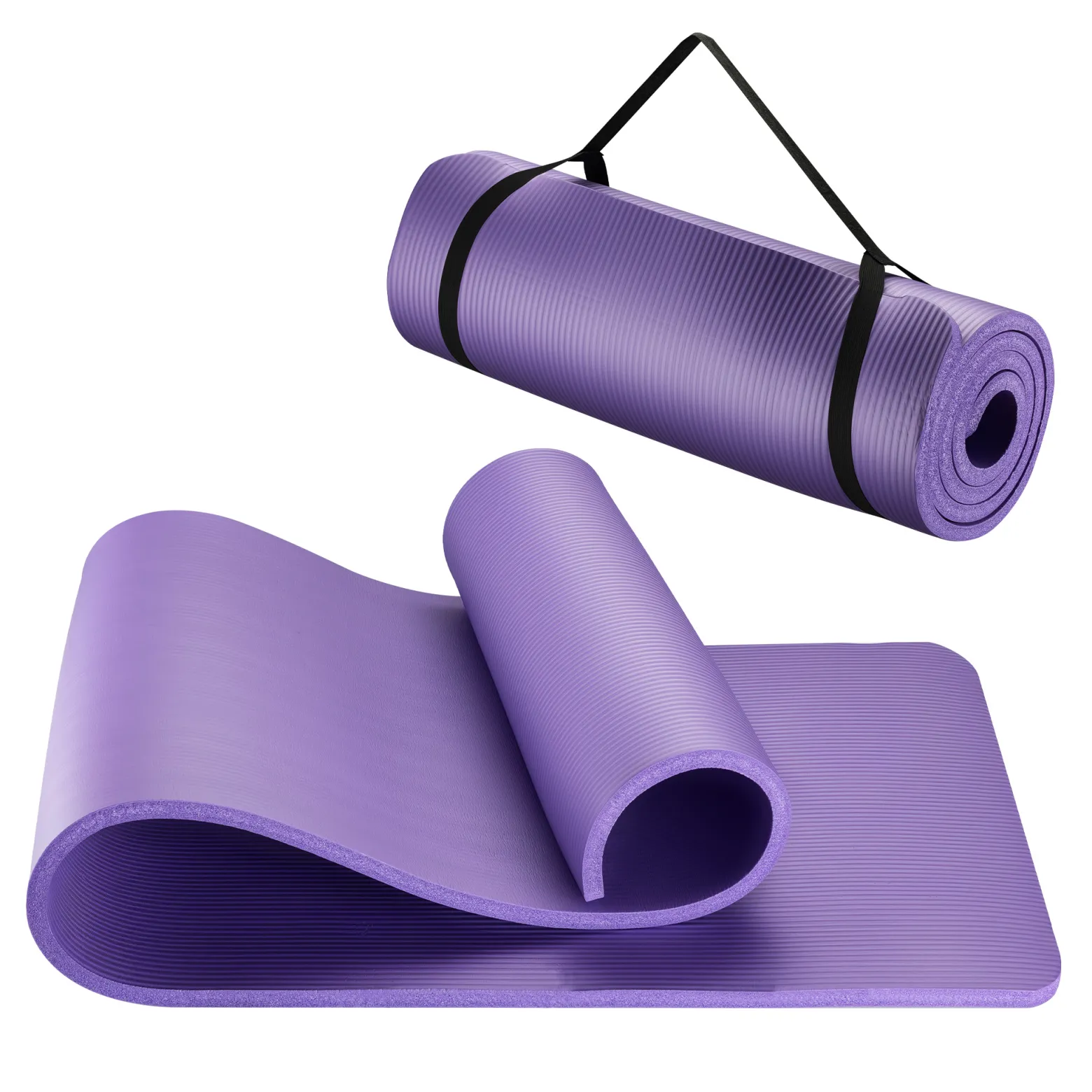 Wiltec Yogamatte violett 180x60x1,5cm Turnmatte Gymnastikmatte Bodenmatte rutschfest extradick Sport