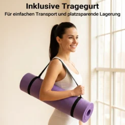Wiltec Yogamatte violett 180x60x1,5cm Turnmatte Gymnastikmatte Bodenmatte rutschfest extradick Sport
