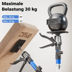 Wiltec Zargenspanner 3er Set, stufenlos 51-113,05 cm mit max. 30 kg Tragkraft, Türzargenspanner mit neigbaren Druckplatten, Montagestütze für Türrahmen, Türzargen