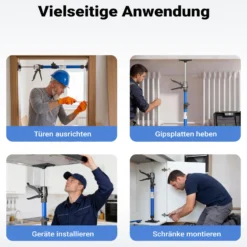 Wiltec Zargenspanner 3er Set, stufenlos 51-113,05 cm mit max. 30 kg Tragkraft, Türzargenspanner mit neigbaren Druckplatten, Montagestütze für Türrahmen, Türzargen