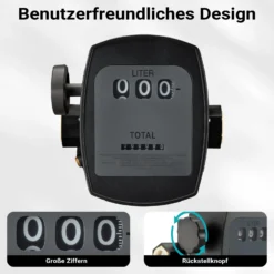 Wiltec Zähler für Diesel Heizöl 3 bar 10-60l/min mit 32mm (1