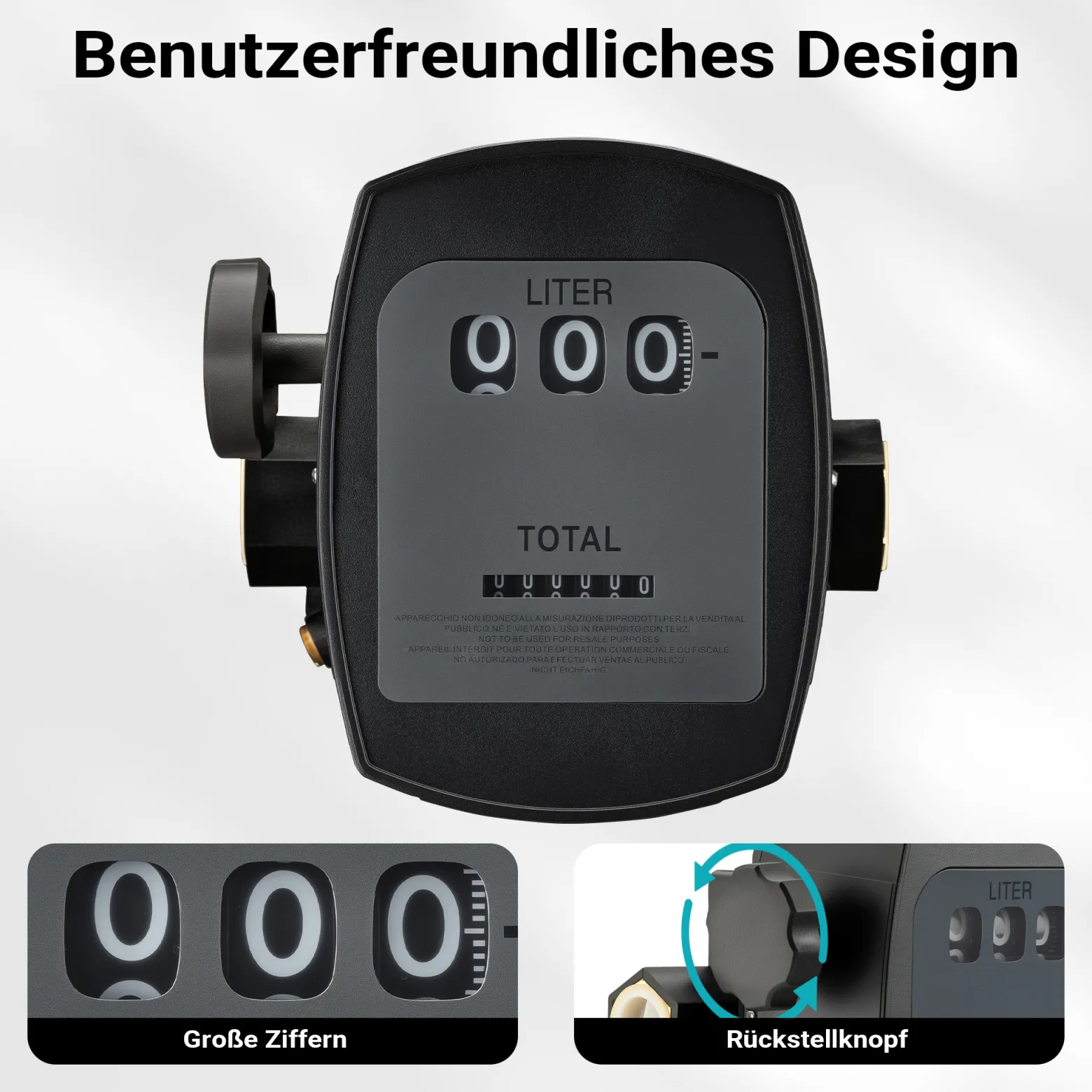 Wiltec Zähler für Diesel Heizöl 3 bar 10-60l/min mit 32mm (1") Anschlüssen und 1% Abweichung, für Heizölpumpen und Dieselpumpen