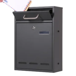 2x3 Briefkasten V53 Anthrazit Postkasten abschließbarer Wandbriefkasten mit Sichtschlitzen