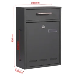 2x2 Briefkasten V53 Anthrazit Postkasten abschließbarer Wandbriefkasten mit Sichtschlitzen