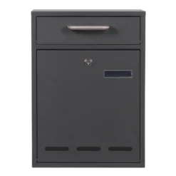 2x2 Briefkasten V53 Anthrazit Postkasten abschließbarer Wandbriefkasten mit Sichtschlitzen