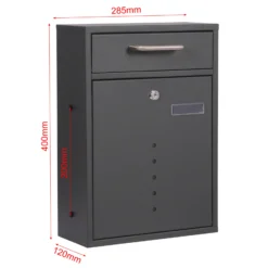 2x2 Briefkasten V51 in Anthrazit Postkasten mit Briefkastenständer und Sichtfenstern Postbox