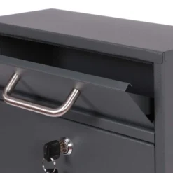 2x2 Briefkasten V52 in Anthrazit Postkasten abschließbarer Wandbriefkasten mit Namensschild