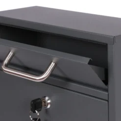 2x2 Briefkasten V51 in Anthrazit Postkasten abschließbarer Wandbriefkasten mit Sichtfenstern