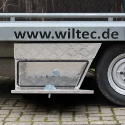 XPOtool Alu Unterbaubox rechts 75x25x40cm / 6 kg bis 60 L / 40 kg vollgeschweißt robust für Pkw, Anhänger, Lkw Nutzfahrzeuge, robuste Staubox und Werkzeugkiste - Unterflurbox Deichselbox Staukasten