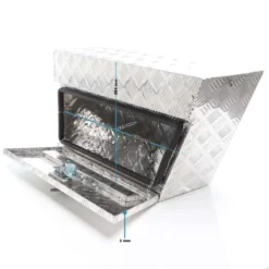 XPOtool Alu Unterbaubox rechts 75x25x40cm / 6 kg bis 60 L / 40 kg vollgeschweißt robust für Pkw, Anhänger, Lkw Nutzfahrzeuge, robuste Staubox und Werkzeugkiste - Unterflurbox Deichselbox Staukasten