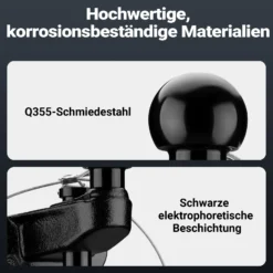 XPOtool Anhängerkupplung mit 50 mm Kugelkopf, 3,5 t Zugkraft, Anhängevorrichtung aus Stahl für Pkw Lkw Traktor, 2 Loch Anschraubplatte