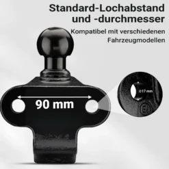 XPOtool Anhängerkupplung mit 50 mm Kugelkopf, 3,5 t Zugkraft, Anhängevorrichtung aus Stahl für Pkw Lkw Traktor, 2 Loch Anschraubplatte