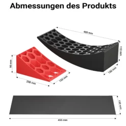 XPOtool Auffahrkeile rund mit T-Wasserwaage bis 13 t, Rundkeile nivellieren bis 10 cm für Wohnmobil, Wohnwagen & Anhänger, Ausgleichskeile mit Matten