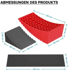 XPOtool Auffahrkeile Wohnmobil 10cm 13,6t Auffahrkeile Set mit 2 Rundkeilen, 2 Unterlegkeilen, 1 Gummimatte, 1 Wasserwaage für Wohnmobil und Wohnwagen