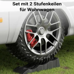 XPOtool Auffahrkeile Wohnmobil 2 Stück 40/70/100 mm 3,5 t Auffahrkeile Set für Wohnwagen mit Tragetasche und Wasserwaage