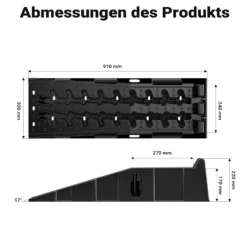 XPOtool Auffahrrampen bis 5t aus Kunststoff 2 Stück Stabile Autorampen für schwerere Fahrzeuge Pkw Auto Kfz Rampe
