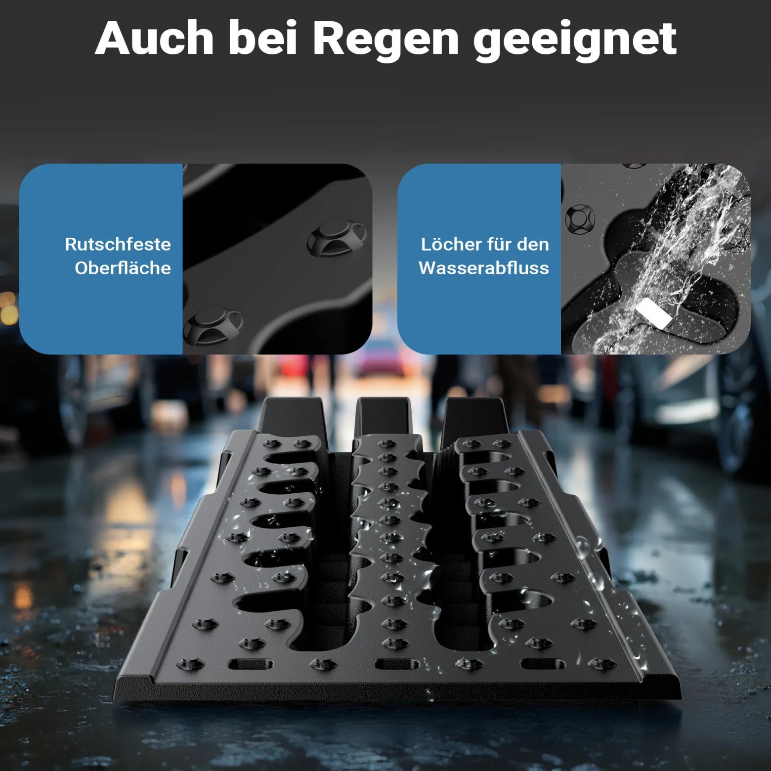 XPOtool Auffahrrampen bis 5t aus Kunststoff 2 Stück Stabile Autorampen für schwerere Fahrzeuge Pkw Auto Kfz Rampe