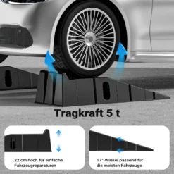 XPOtool Auffahrrampen bis 5t aus Kunststoff 2 Stück Stabile Autorampen für schwerere Fahrzeuge Pkw Auto Kfz Rampe
