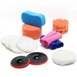 XPOtool Aufsätze für Poliermaschine, 19-teiliges Set, Polierschwämme und Polierpad in Ø 150 mm & 180 mm, Polieraufsätze für Tellerschleifer