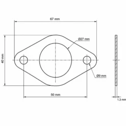 XPOtool Auspuffdichtung für 9-15 PS Motor – Benzinmotor Ersatzteil Auspuff Dichtung – Einzylinder für Kleinmaschinen & Karts, 4-Takt Motor & OHV Ventilsteuerung
