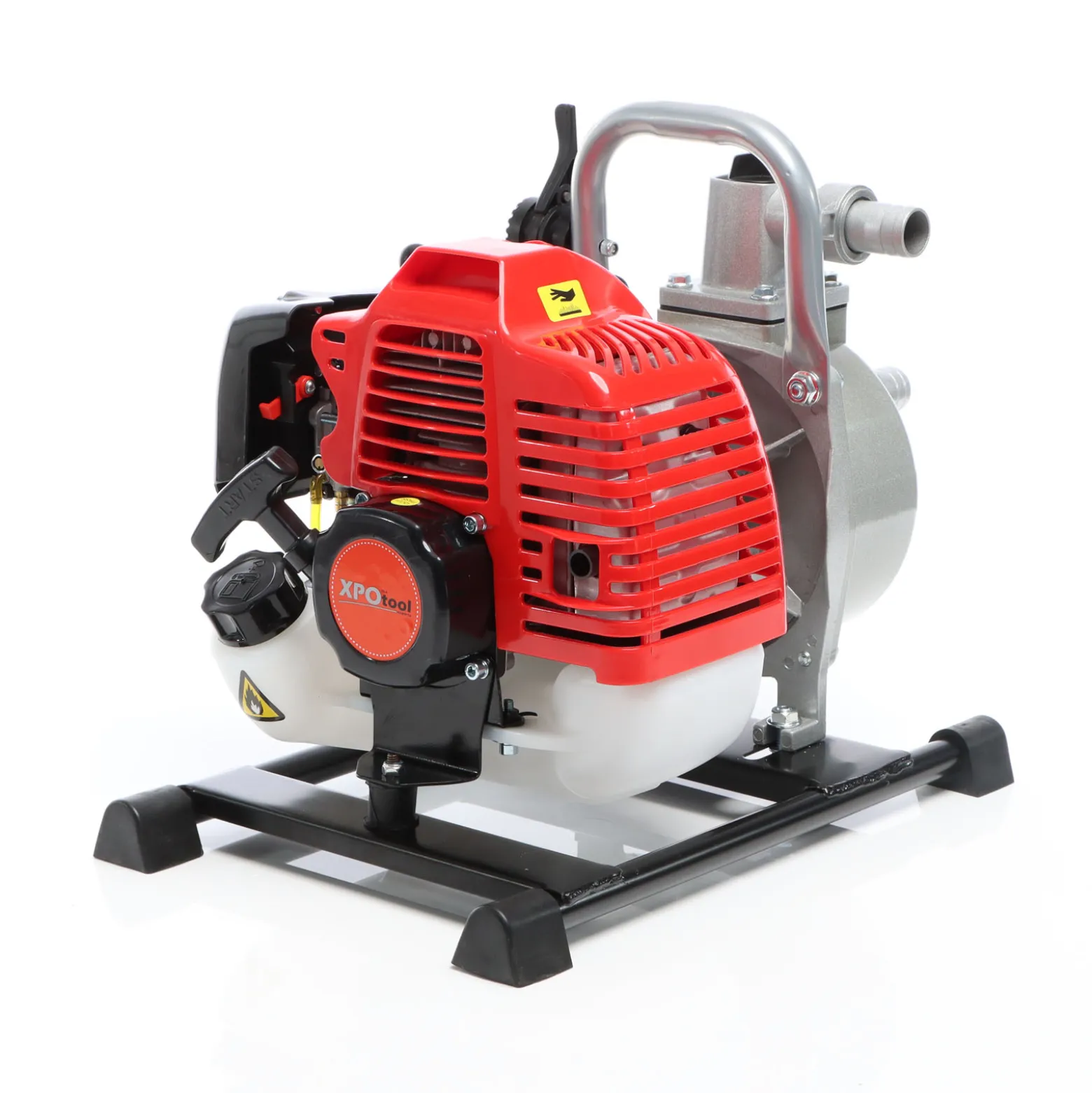 XPOtool Benzin Wasserpumpe 1,47 kW 15.000l/h 35m Förderhöhe, 38 mm Anschluss (1,5"), Gartenpumpe Motorpumpe mit 2-Takt-Motor
