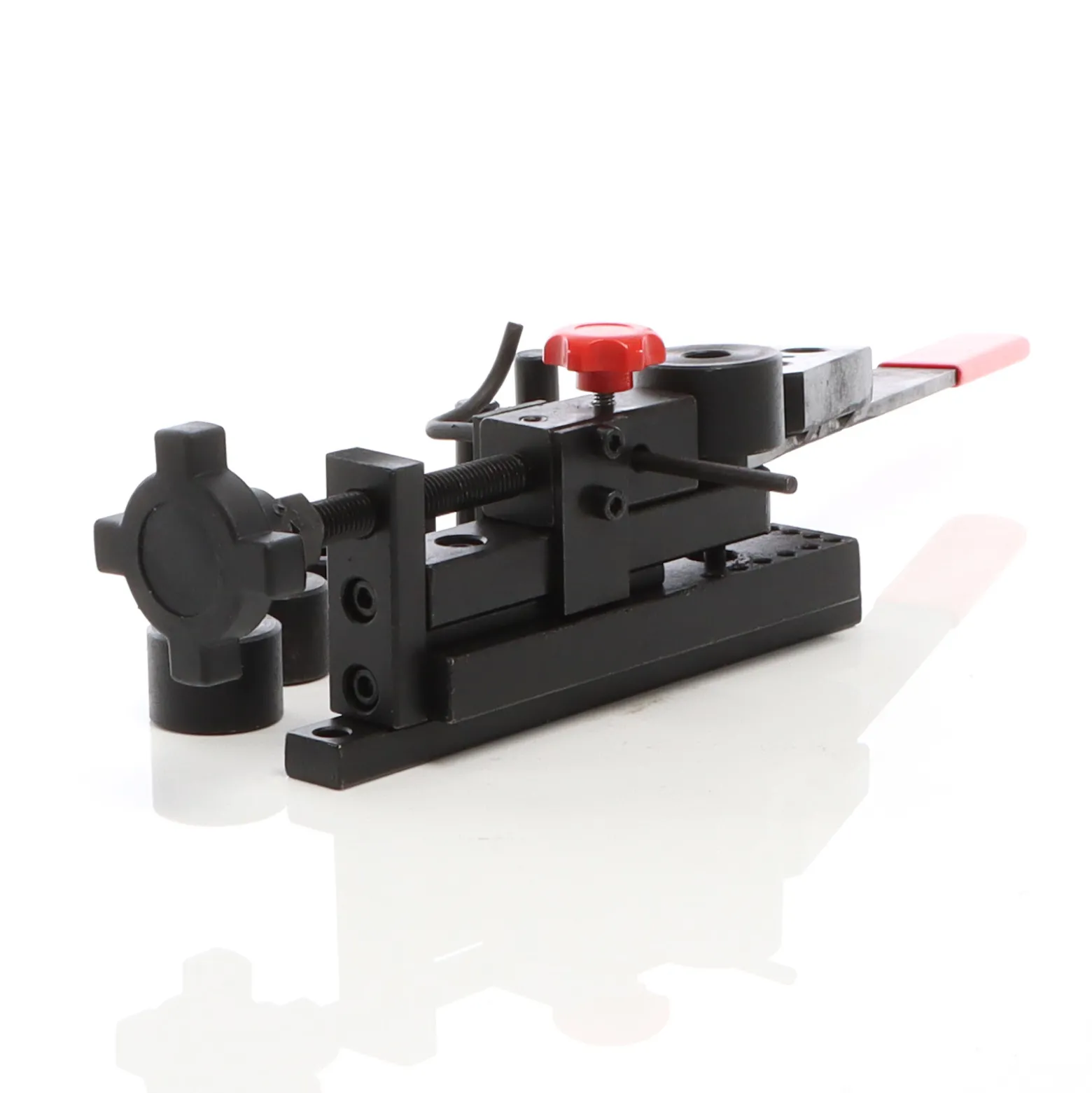 XPOtool Biegegerät universal 225 x 90 x 64 mm, für max. 2 x 30 mm, Biegemaschine für runde und flache Materialien, Formenbieger mit 4 Walzen, 2 Winkelstücken