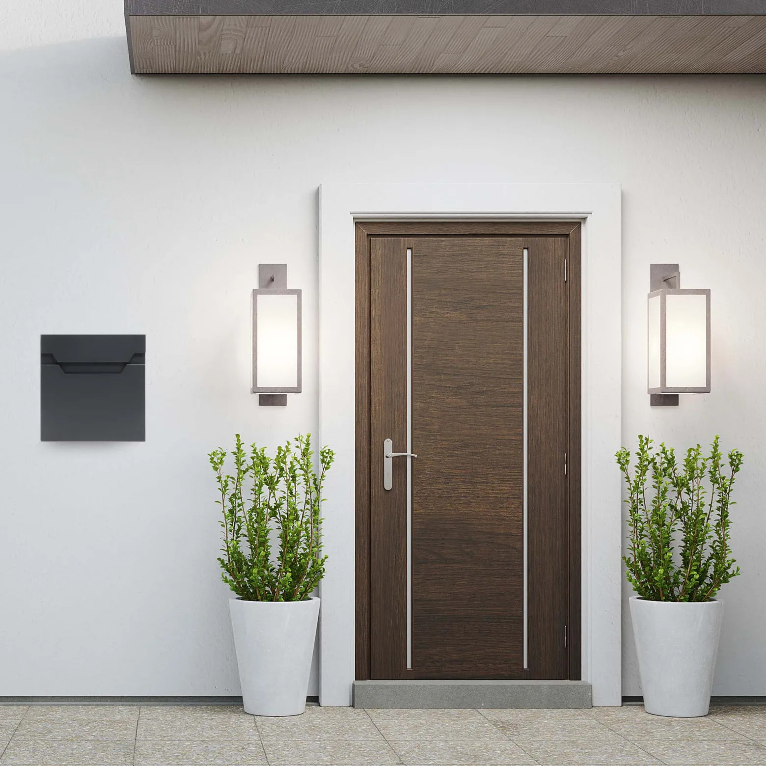 XPOtool Briefkasten V61 Anthrazit 370 x 105 x 370 mm, Wandbriefkasten mit Schloss, Soft Close Klappe und Zeitungsfach, Postkasten aus Stahl pulverbeschichtet