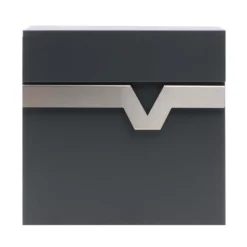 XPOtool Briefkasten V60 Anthrazit und Edelstahl 370 x 105 x 370 mm, Wandbriefkasten mit Schloss, Soft Close Klappe und Zeitungsfach, Postkasten aus Stahl pulverbeschichtet