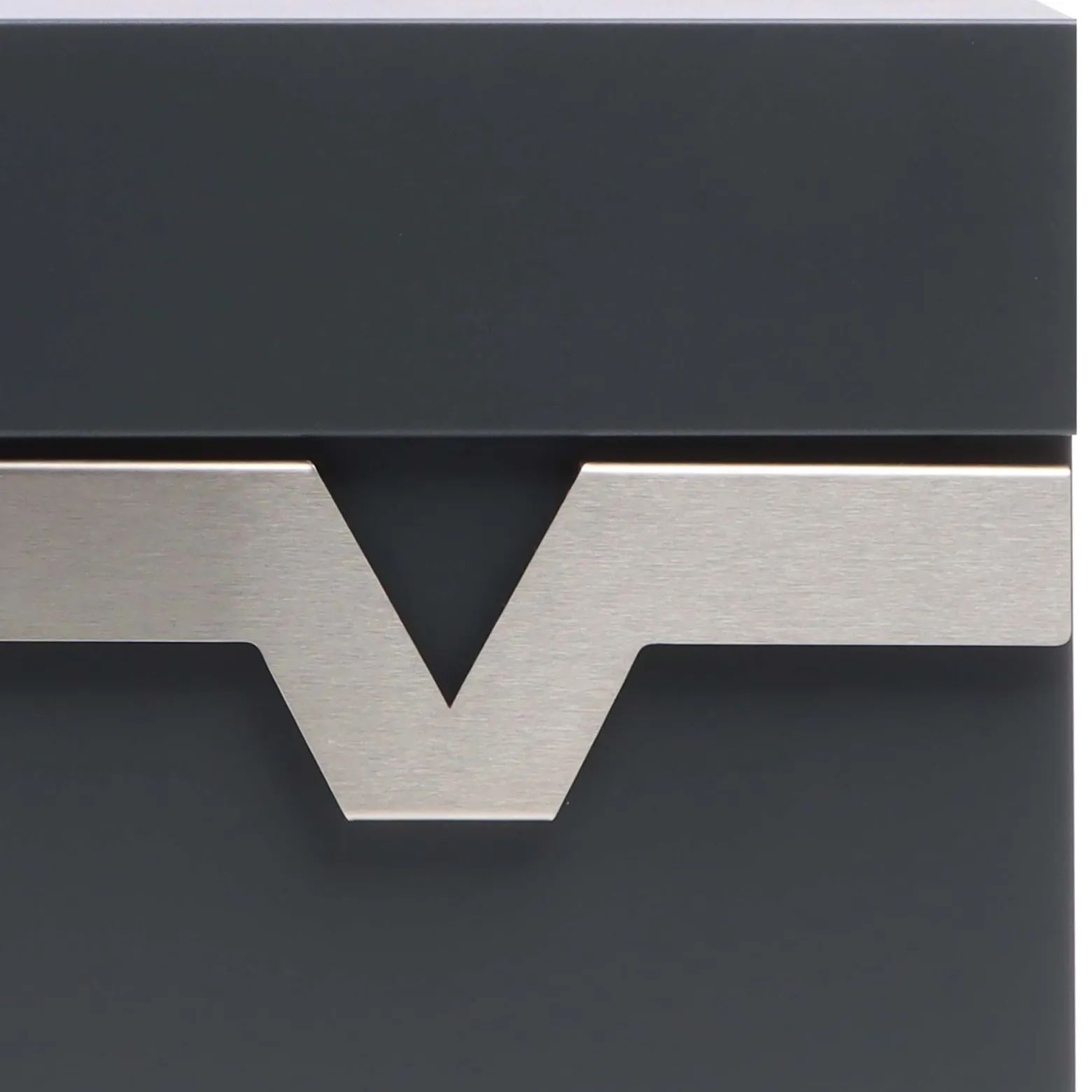 XPOtool Briefkasten V60 Anthrazit und Edelstahl 370 x 105 x 370 mm, Wandbriefkasten mit Schloss, Soft Close Klappe und Zeitungsfach, Postkasten aus Stahl pulverbeschichtet