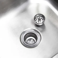 XPOtool Edelstahl Gastro Waschbecken mit quadratischem Innenbecken, 3-seitigem Spritzschutz zur Wandmontage für Gastronomie Küche Werkstatt