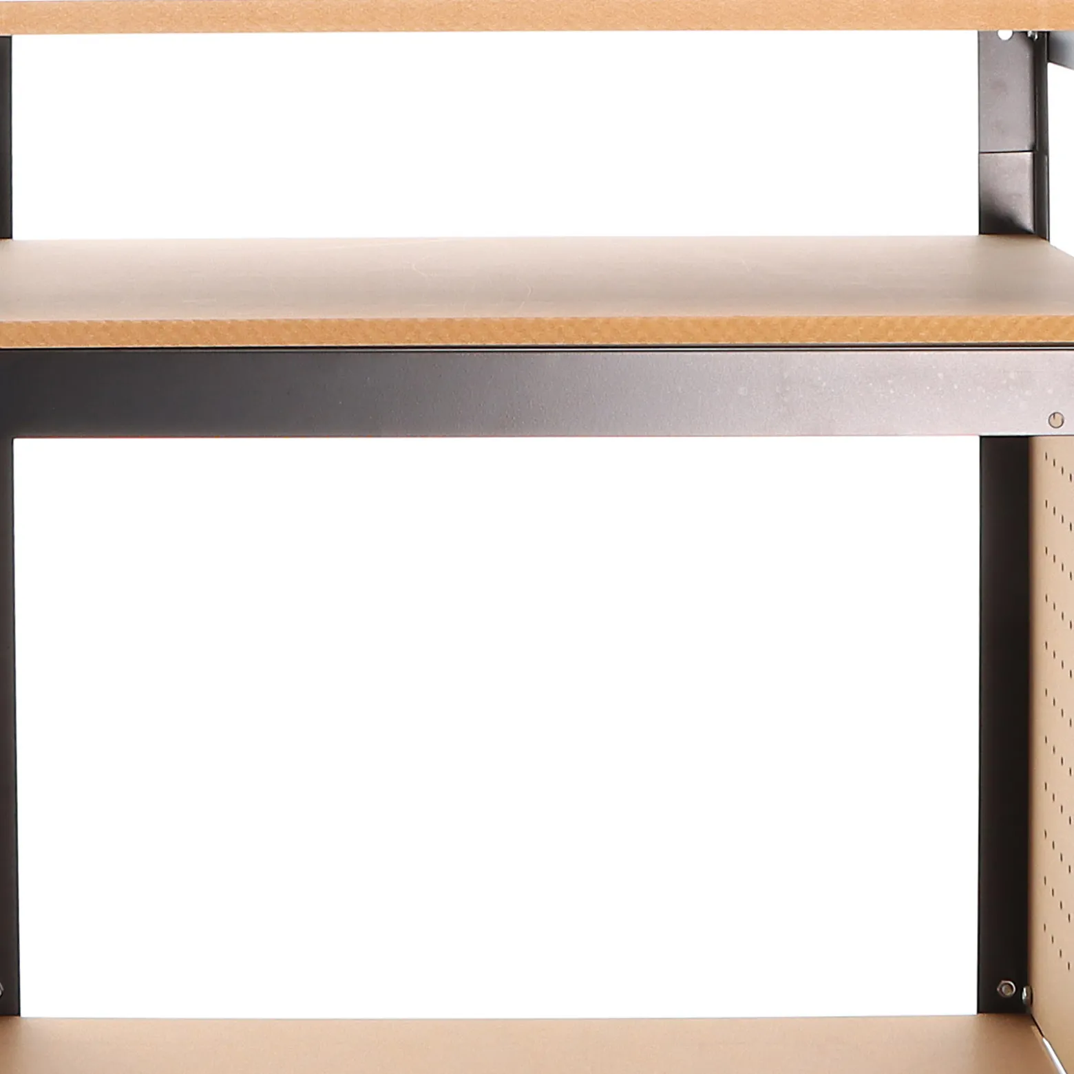 XPOtool Fahrbare Werkbank 69 x 51 x 66 - 82 cm, höhenverstellbarer Werktisch, Arbeitstisch mit 2 Rollen, 2 Ablagen und seitliche Lochwand