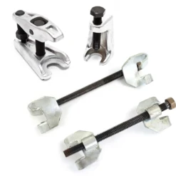 XPOtool Federspanner Satz 4-tlg. 375 mm aus Stahl, mit Kugelgelenkabzieher Montagespanner Audrücker, für Pkw Tuning Tieferlegung, Spannwerkzeug
