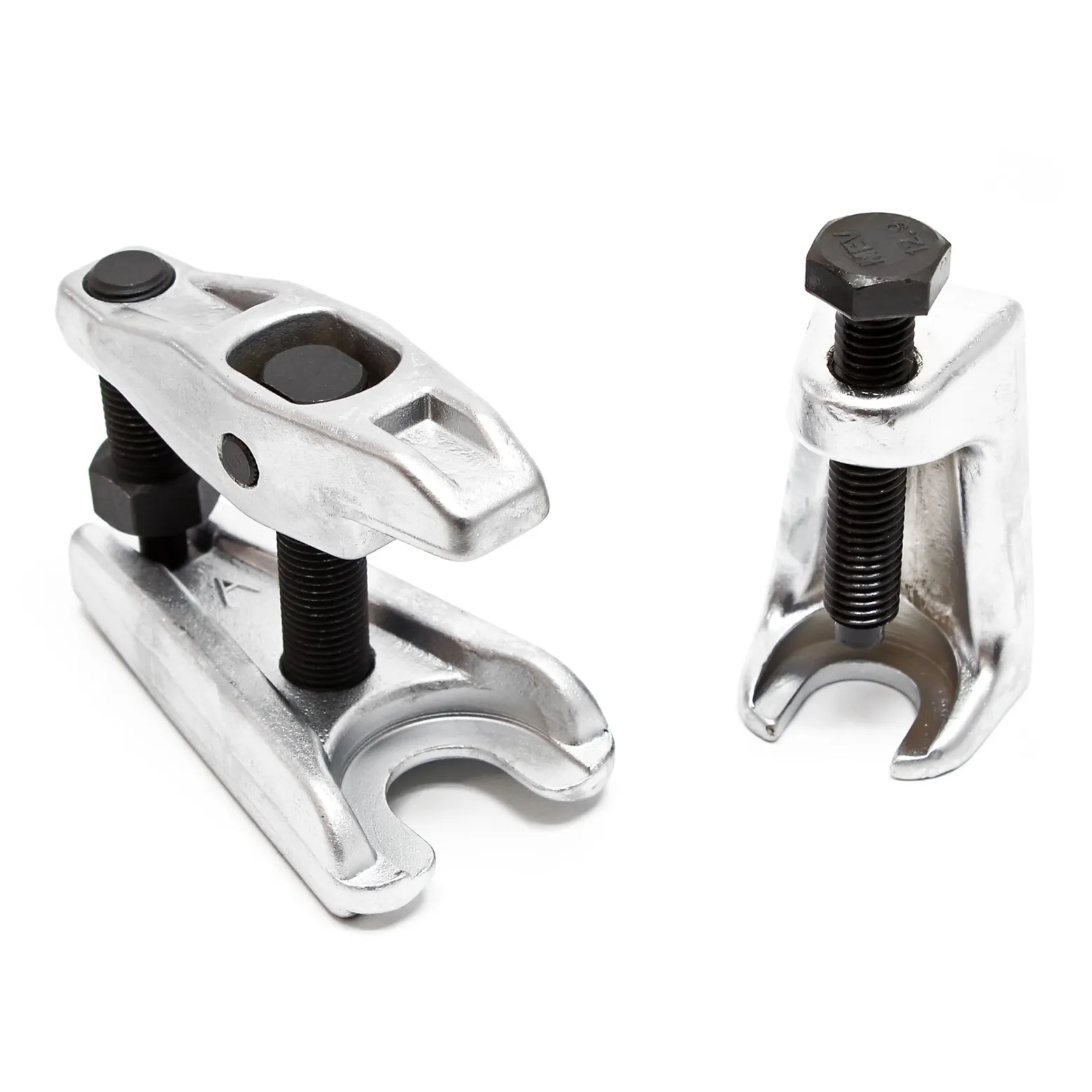 XPOtool Federspanner Satz 4-tlg. 370 mm aus Stahl, mit Kugelgelenkabzieher Montagespanner Audrücker, für Pkw Tuning Tieferlegung, Spannwerkzeug