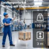 XPOtool Flaschenzug bis 180 kg mit 20 m Nylonseil, Seilzug mit Umlenkrolle und Sicherungsringe, Handseilwinde bis 3 m Hubhöhe, Handseilzug 6:1