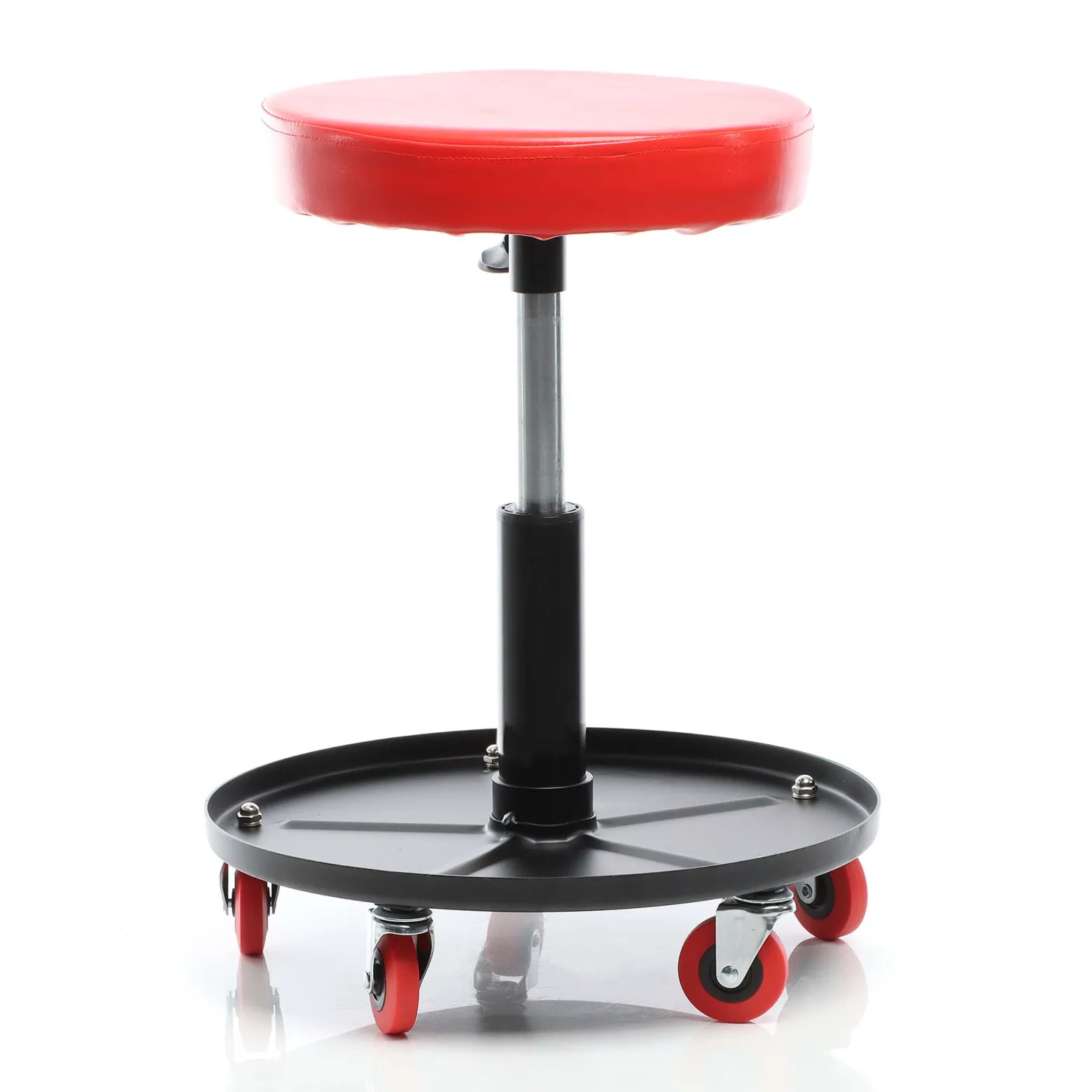 XPOtool Höhenverstellbarer Werkstattwagen mit Rollen 360° drehbar Rollhocker mit Werkzeugablage Hocker mit Stauraum Werkstattstuhl Rollhocker höhenverstellbar