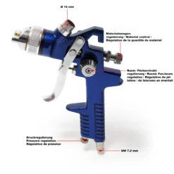 XPOtool HVLP Lackierpistole HVLP-3000, 2,0 mm Düse, 600 ml Becher, verstellbare Strahlbreite, Spritzpistole Sprühpistole Airbrushpistole