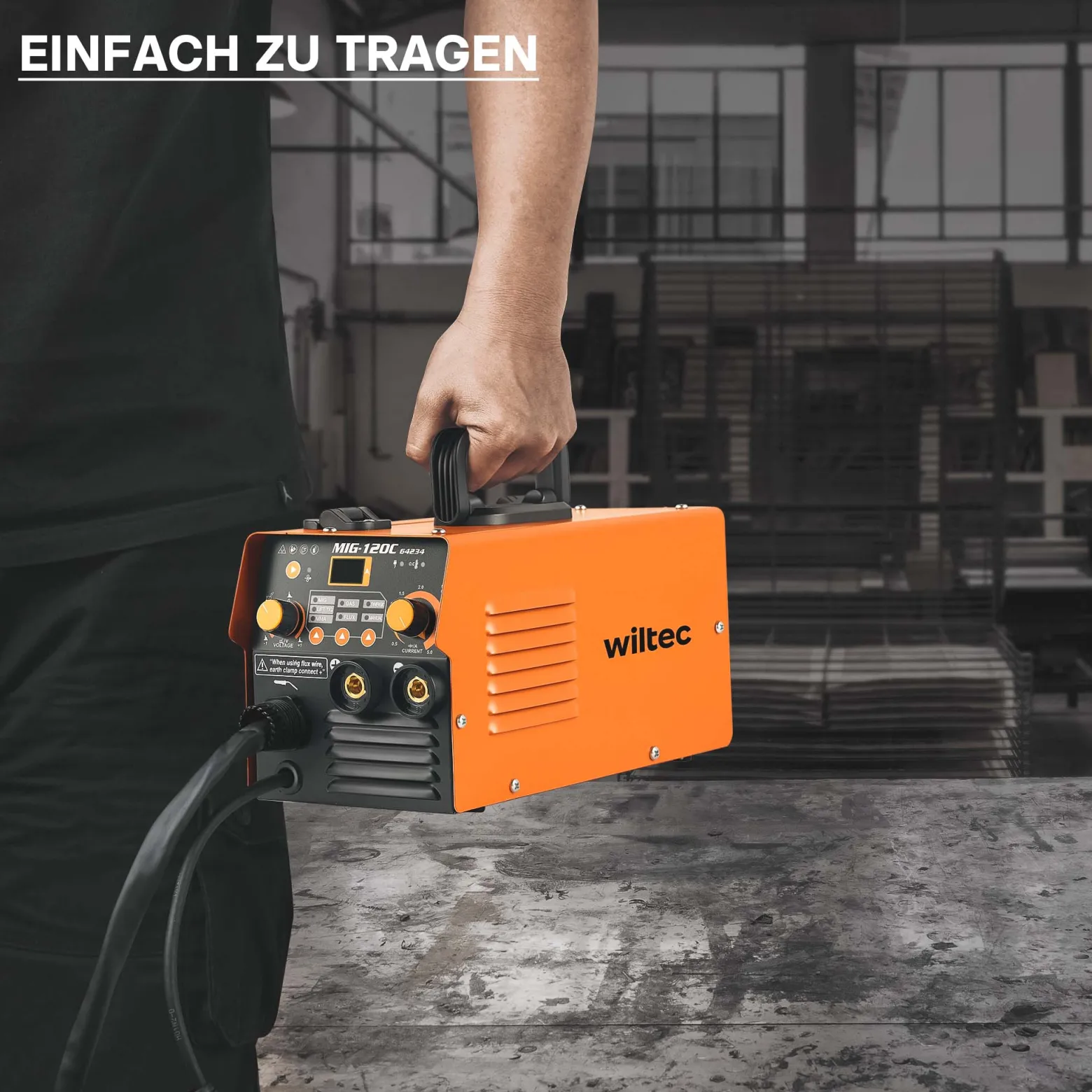 XPOtool IGBT Schweißgerät mit digitales Anzeige 120A, Schweissgerät für MIG, MMA/E-Hand, Flux/Fülldraht WIG/TIG-Schweißen FCAW