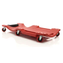 XPOtool Kfz Montageliege 91x42,5x11,5 cm bis 100 kg aus Kunststoff, Rollbrett mit abnehmbarer Kopfstütze & 2 Werkzeugfächern, Rollliege, Werkstattliege