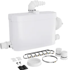 XPOtool 3/1 Kleinhebeanlage mit seitlichem Anschluss, Hebeanlage 450 W mit Häcksler, Abwasserhebeanlage bis 7,5 m, Fäkalienhebeanlage für WC und Dusche