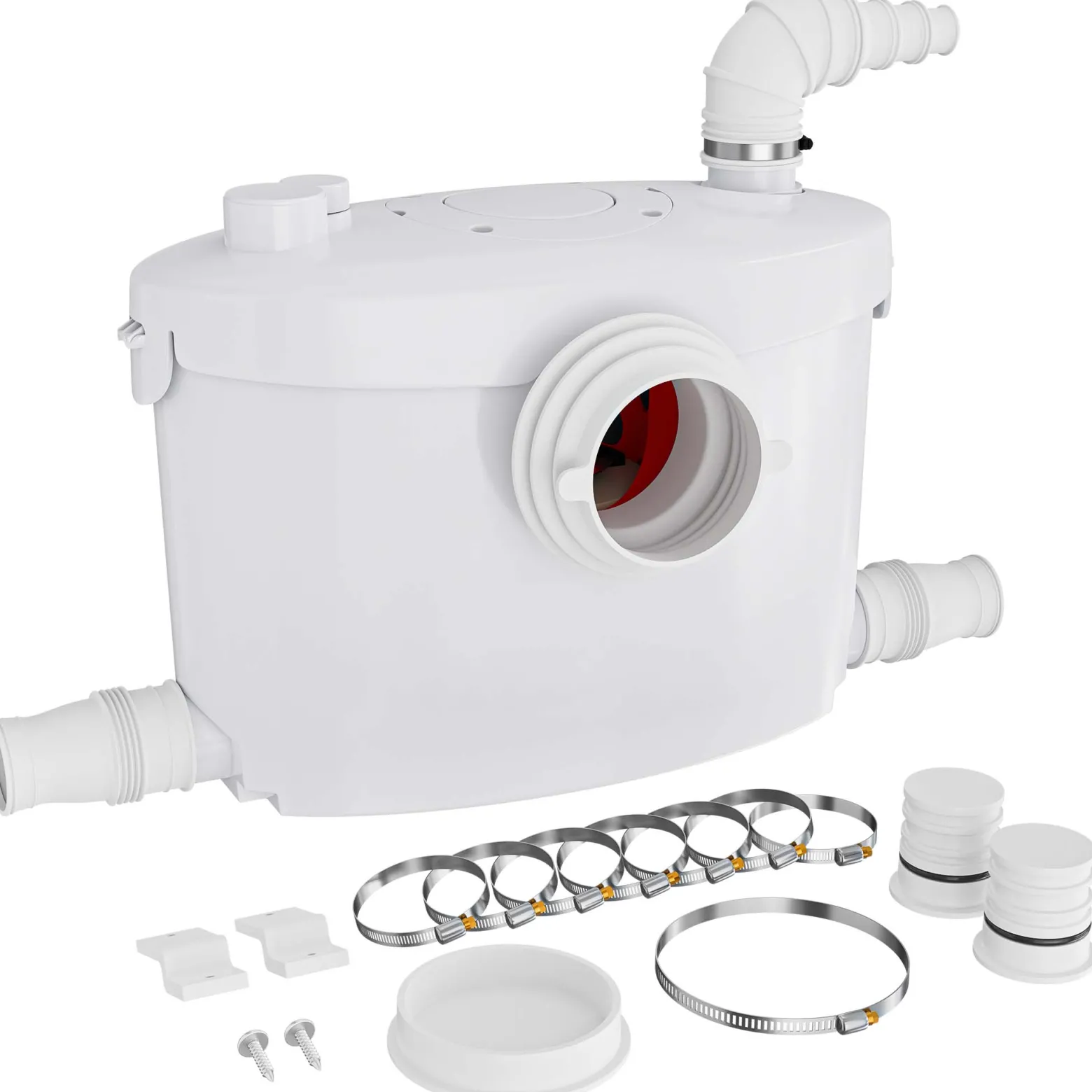 XPOtool 4/1 Kleinhebeanlage 400 W mit Häcksler, Hebeanlage bis 8,5 m Höhe, Abwasserhebeanlage mit 4 Einlässen, Fäkalienhebeanlage für WC und Dusche