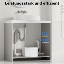 XPOtool 3/1 Kleinhebeanlage 250 W mit 3 Einlässen, Hebeanlage bis 8,5 m Höhe, Abwasserhebeanlage z. B. für WC und Dusche, kompakte Fäkalienhebeanlage