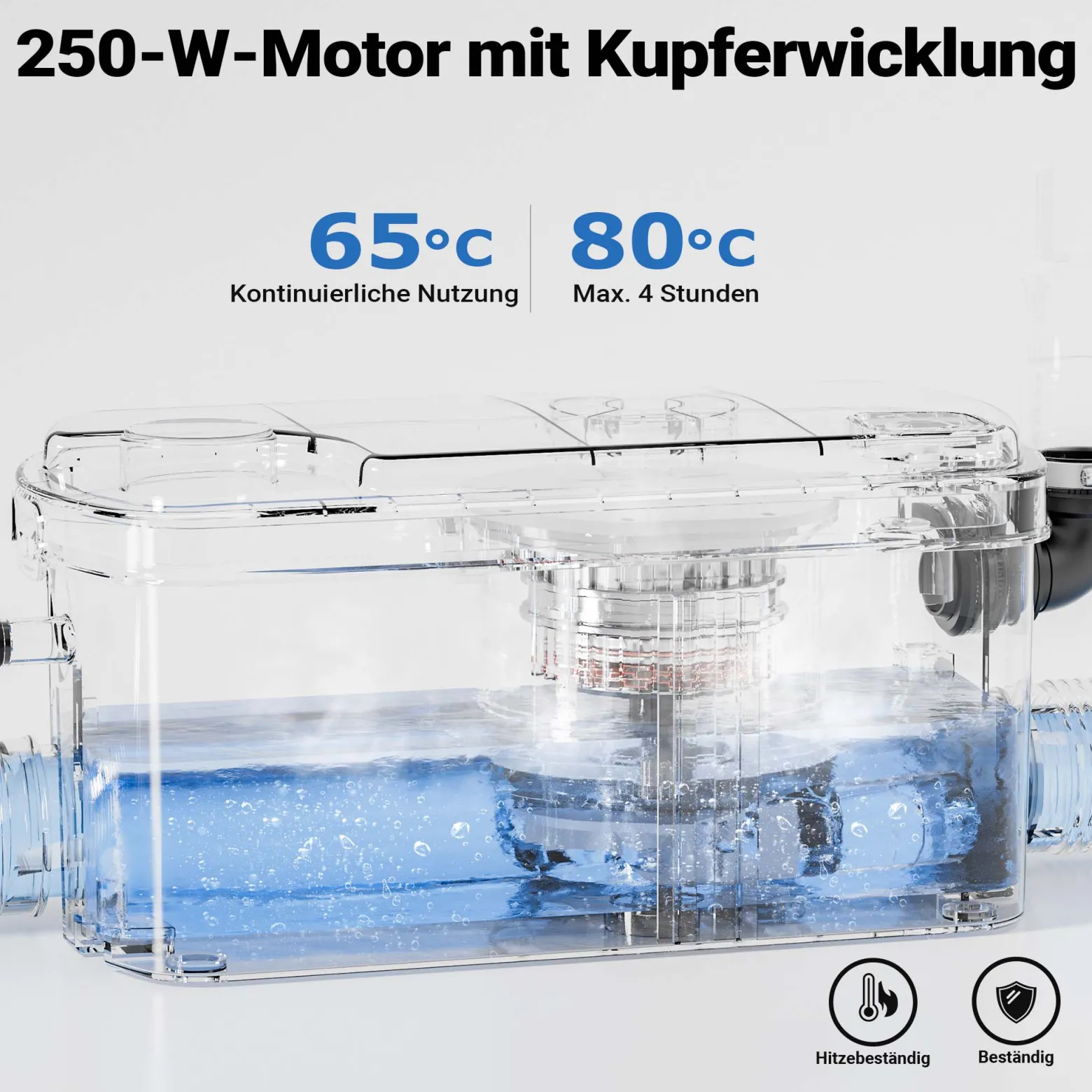 XPOtool 3/1 Kleinhebeanlage 250 W mit 3 Einlässen, Hebeanlage bis 8,5 m Höhe, Abwasserhebeanlage z. B. für WC und Dusche, kompakte Fäkalienhebeanlage