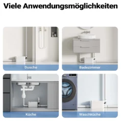 XPOtool 3/1 Kleinhebeanlage 250 W mit 3 Einlässen, Hebeanlage bis 8,5 m Höhe, Abwasserhebeanlage z. B. für WC und Dusche, kompakte Fäkalienhebeanlage