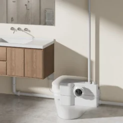 XPOtool 4/2 Kleinhebeanlage 800 W mit Häcksler, Hebeanlage bis 9 m Höhe, Abwasserhebeanlage mit 4 Einlässen, Fäkalienhebeanlage für WC und Dusche