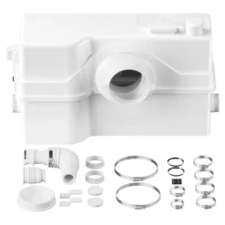 XPOtool 4/2 Kleinhebeanlage 800 W mit Häcksler, Hebeanlage bis 9 m Höhe, Abwasserhebeanlage mit 4 Einlässen, Fäkalienhebeanlage für WC und Dusche