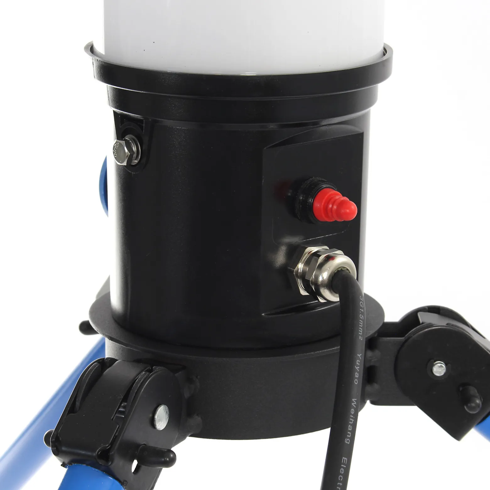 XPOtool LED Tower 100W 360° Ausleuchtung Baustrahler 10.000 Lumen Arbeitsstrahler mit Steckdose