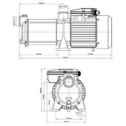 XPOtool Mehrstufige Kreiselpumpe 10200l/h 1650W Förderhöhe 65m, Ansaughöhe 8m, 2850U/min, Wasserpumpe für Hauswasserwerke, Haus und Garten