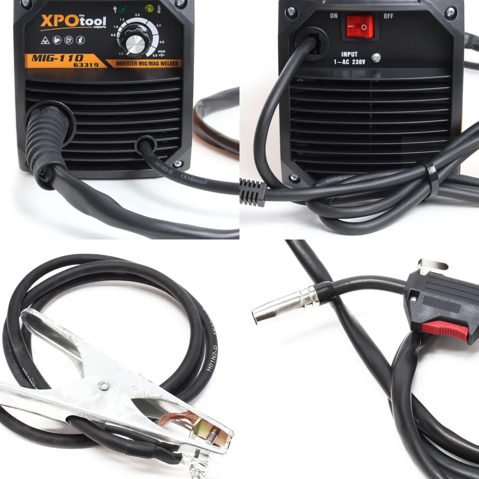 XPOtool MIG100 Inverter Fülldraht Schweißgerät ohne Gas, Schweissgerät mit Drahtvorschub, Flux Fülldraht und IGBT, inklusive Zubehör
